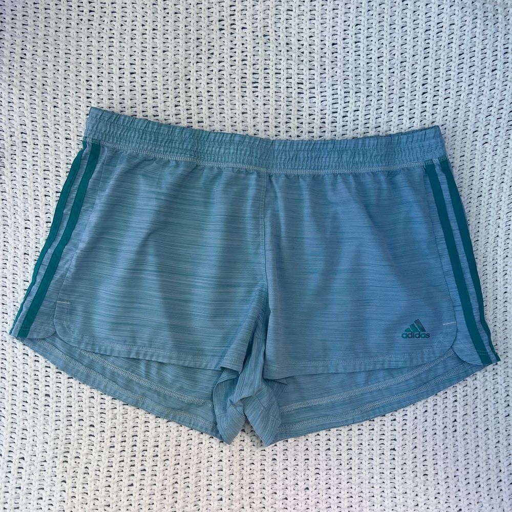Adidas Women's Aeroready Heather Green  Side Stripe Running Shorts Size XL